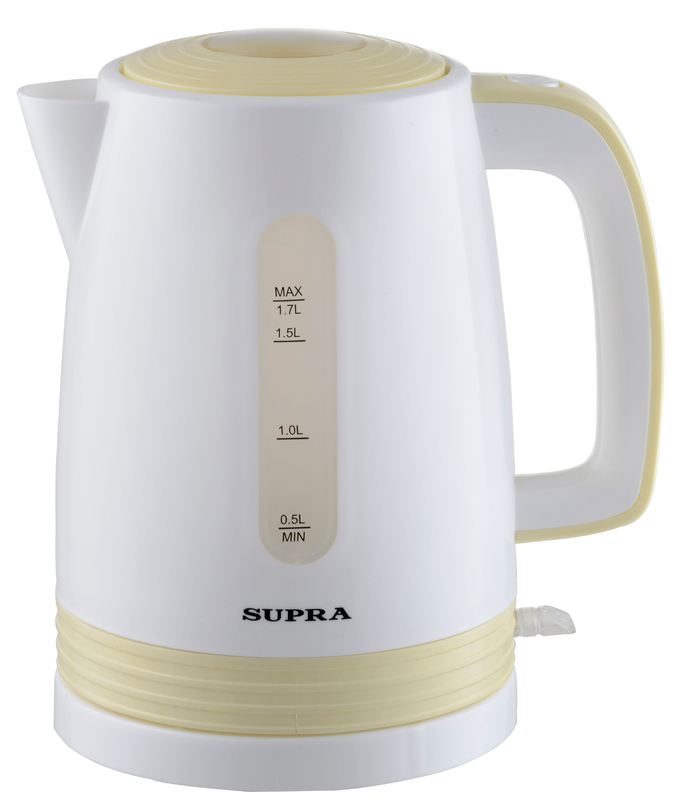 Чайник электрический Supra KES-1723 1.7л. 2000Вт белый/желтый (корпус: пластик)