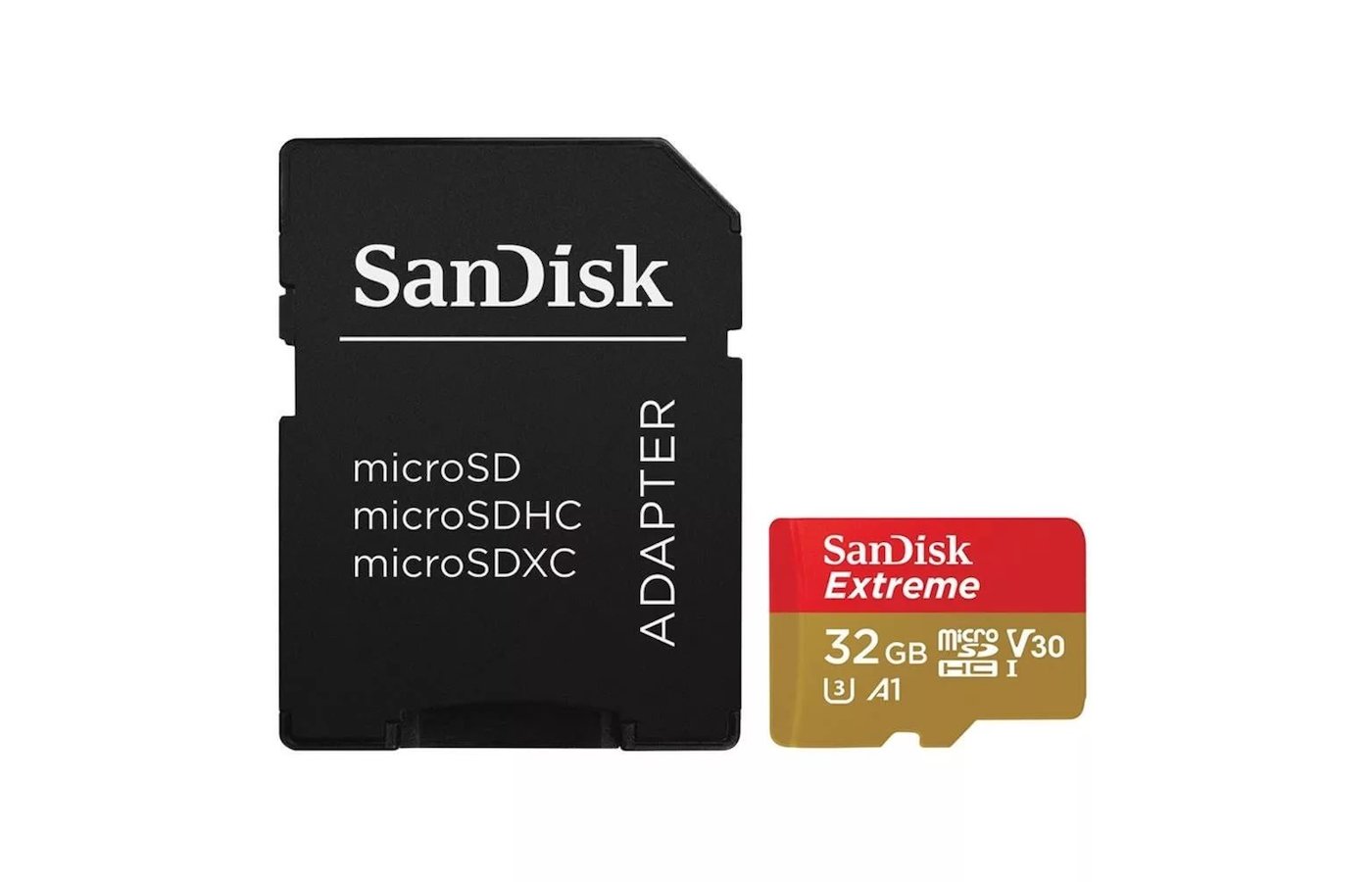Флеш карта microSD 32GB SanDisk microSDHC Class 10 UHS-I A1 Extreme for Action Cameras (SD адаптер) 