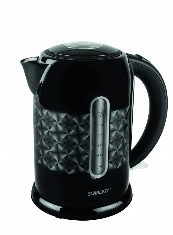 Чайник электрический Scarlett SC-EK21S03 1.7л. 2200Вт черный (корпус: нержавеющая сталь)