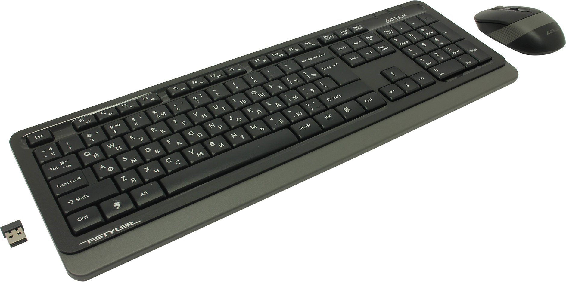 Клавиатура,A4 Tech Fstyler FG1010 USB,Black-Grey, (kbd+mouse) Wireless