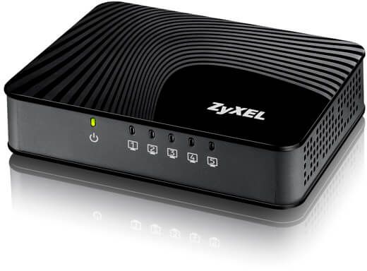 Коммутатор ZYXEL GS-105S V2, 5-портовый коммутатор Gigabit Ethernet, с приоритетными портами для мультимедийных потоков