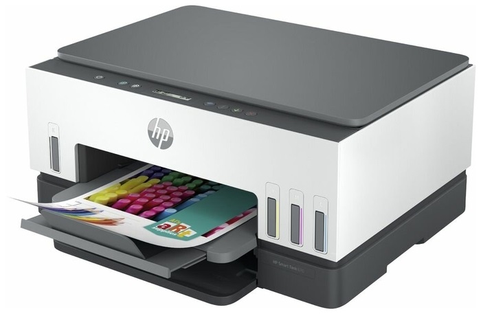 МФУ HP Smart Tank 670 All-in-One Printer (p/c/s , A4 12(7ppm), duplex, dual-band Wi-Fi,   tray 150, 1y war, cartr. B  & CMY in box)