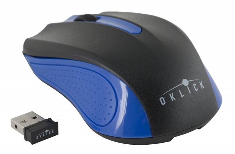 Мышь Oklick 485MW черный/синий оптическая (1200dpi) беспроводная USB (2but)