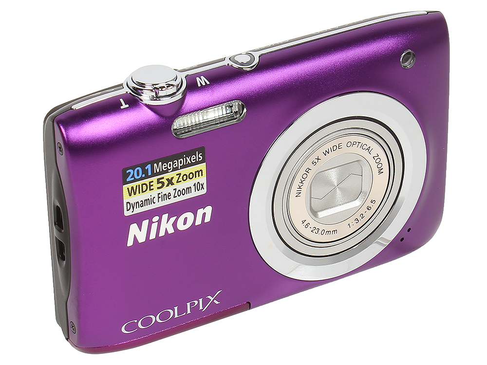 Фотоаппарат Nikon CoolPix A100 фиолетовый (20Mpix Zoom10x 2.7" 720p SDXC CCD 1x2.3 IS el 10minF/Li-Ion), VNA973E1