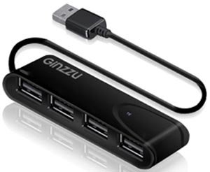 Концентратор,Ginzzu GR-424UB, (4 port, USB 2.0)