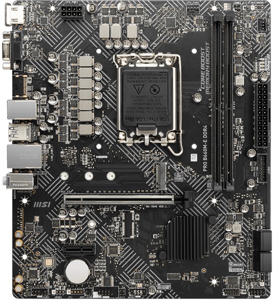 Материнская плата MSI PRO B660M-E DDR4, Socket 1700, Intel B660, 2xDDR4, PCI-E 4.0, 2xUSB 3.2 Gen1, VGA, HDMI, mATX
