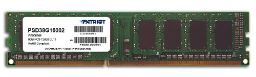 Оперативная память Patriot Memory  PSD38G16002, 8Gb,  DIMM,  DDR3,  1600 МГц 
