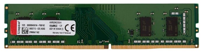 Память оперативная Kingston DIMM 4GB 3200MHz DDR4 Non-ECC CL22  SR x16, KVR32N22S6/4