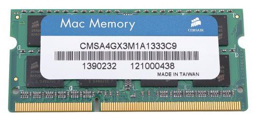 Память SO-DIMM 4 GB DDR3 1333MHz Corsair, CMSA4GX3M1A1333C9