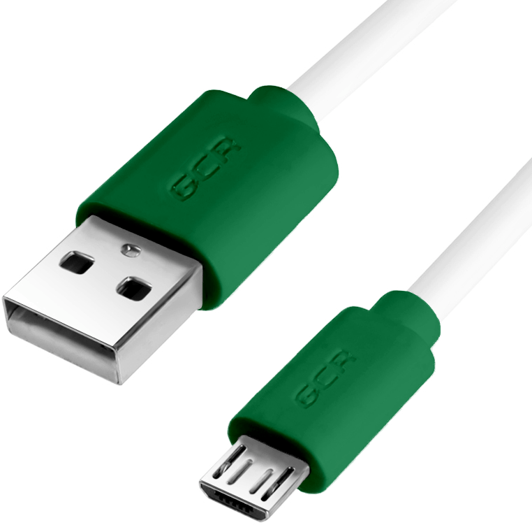 Кабель Greenconnect 1.0m USB 2.0, AM/microB 5pin, белый, зеленые коннекторы, 28/28 AWG, экран, армированный, морозостойкий, GCR-51505, GCR-51505