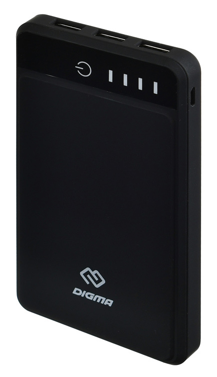 Мобильный аккумулятор Digma DG-10000-3U-BK Li-Pol 10000mAh 3A черный 3xUSB