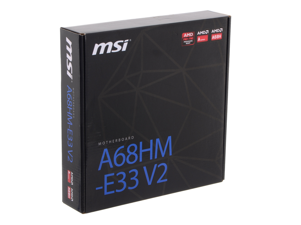 Материнская плата MSI A68HM-E33 V2, Socket FM2+, AMD A68H, 2xDDR3, 7.1CH, 1000 Мбит/с, USB3.0, D-Sub, HDMI, mATX, Retail