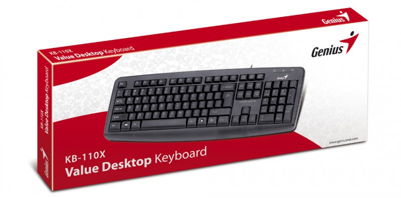 Клавиатура,Genius KB-110X Keyboard USB,Black