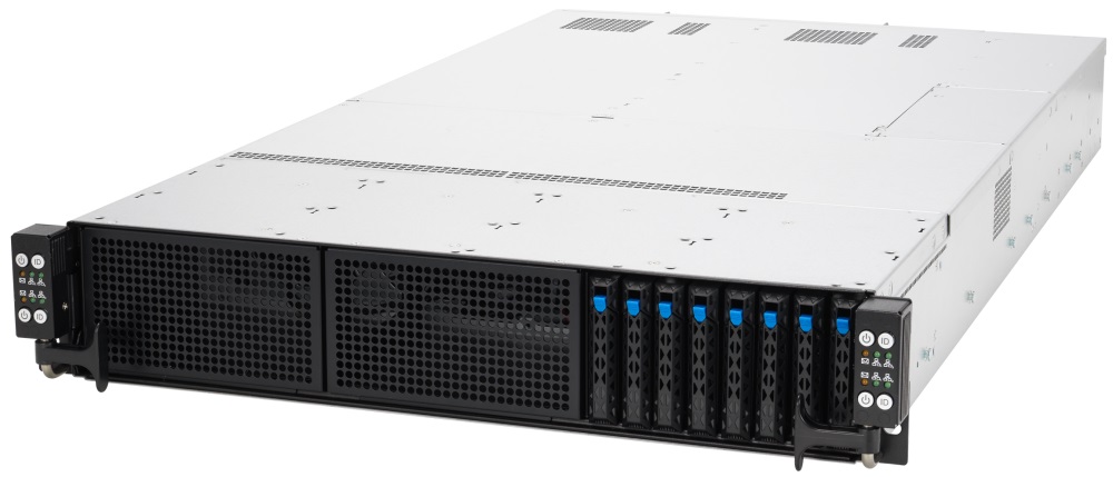 Серверная платформа ASUS RS720Q-E10-RS8U, 2U, 8 x LGA4189, Intel C621A, 64 x DDR4, 8 x 2.5" SAS, SATA, 4xGigabit Ethernet (1000 Мбит/с), 3000 Вт