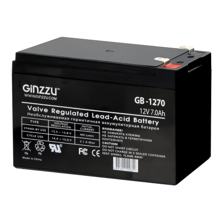 Аккумуляторная батарея Ginzzu GB-1270, ( 12V, 7.0Ah )