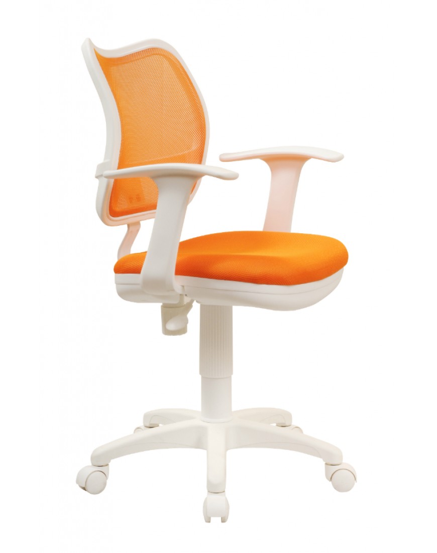 кресло белый пластик оранжевый