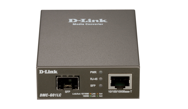 Медиаконвертер D-Link DMC-G01LC с 1 портом 1000Base-T и 1 портом 1000Base-X SFP