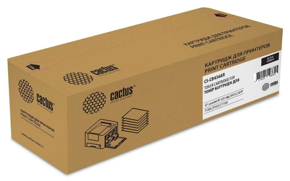 Тонер Картридж Cactus CS-CB436AR черный (2000стр.) для HP LJ P1505/ M1120/M1522