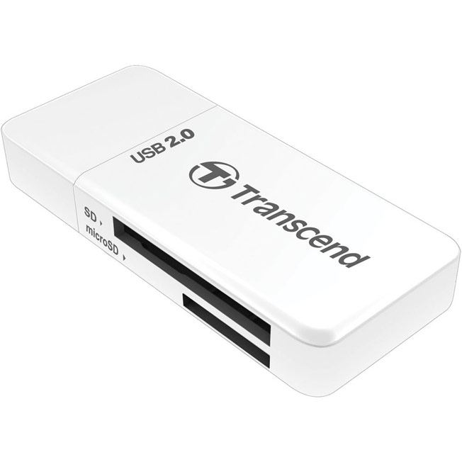 Кардридер Transcend USB2.0 SD/ microSD Reader, White, TS-RDP5W