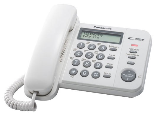 Телефон,Panasonic KX-TS2356RUW, white