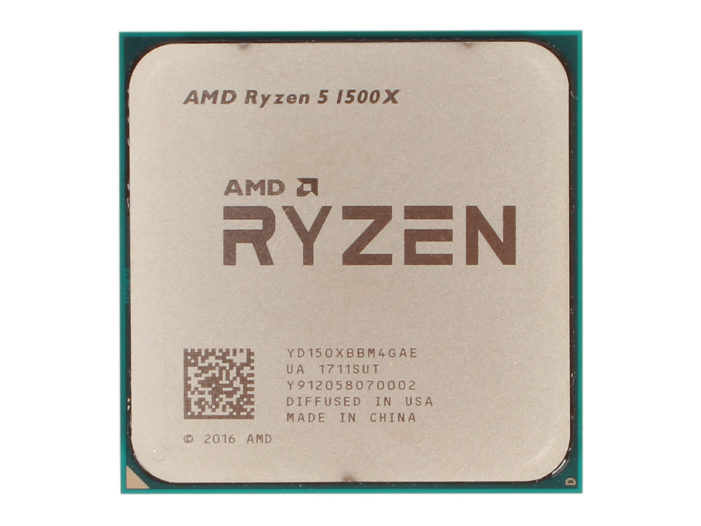 Процессор AMD Ryzen 5 1500X, Socket AM4, 4 ядра, 8 потоков, частота 3500 МГц, турбо 3700 МГц, DDR4 2666, Кэш 16 Мб, 14 нм, 65 Вт, OEM, YD150XBBM4GAE