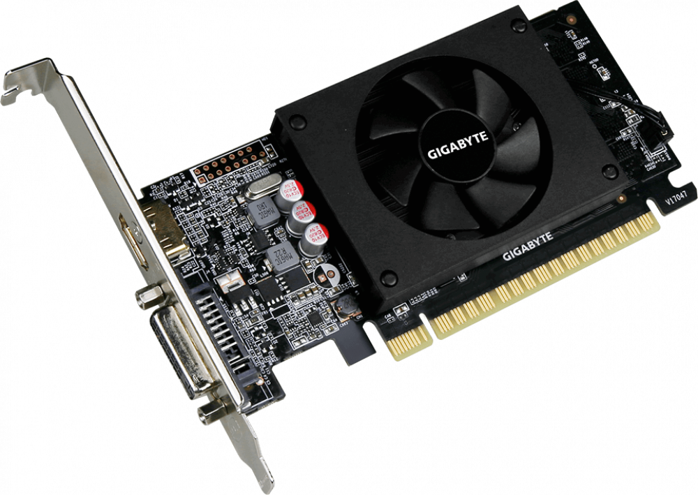 Видеокарта Gigabyte PCI-E GV-N710D5-1GL nVidia GeForce GT 710 1024Mb 64bit GDDR5 954/5010 DVIx1/HDMIx1/HDCP Ret low profile