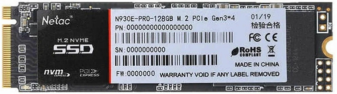 Твердотельный накопитель Netac  NT01N930E-128G-E4X, 128Gb,  PCI-E x4 