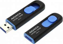 Флеш накопитель 32GB A-DATA UV128, USB 3.0, черный/синий, 32Gb,  USB 3.0