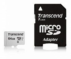 Карта памяти TRANSCEND  TS64GUSD300S-A,  MicroSDXC,  Class 10 