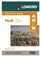 Фотобумага LOMOND Двусторонняя Матовая/Матовая A4/190/25л.
