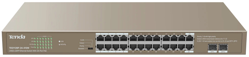 Коммутатор Tenda  TEG1126P-24-410W 