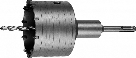 Коронка ЗУБР "ЭКСПЕРТ" буровая, коническая посадка центрирующего сверла, SDS-Plus хвостовик, в сборе, 73мм, 2918-73_z01