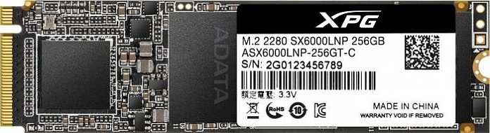 Твердотельный накопитель ADATA  ASX6000LNP-256GT-C, 256Gb,  PCI-E x4 