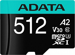 Карта памяти ADATA Premier Pro AUSDX512GUI3V30SA2-RA1,  MicroSDHC,  Class 10 