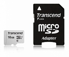 Карта памяти TRANSCEND  TS16GUSD300S-A,  MicroSDHC,  Class 10 