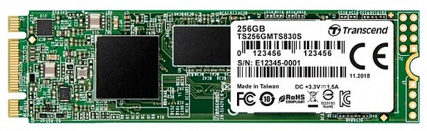 Твердотельный накопитель TRANSCEND  TS256GMTS830S, 256Gb,  SATA-III 