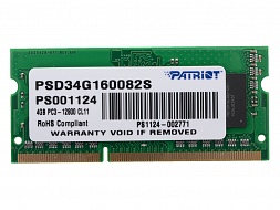 Оперативная память PATRIOT  PSD34G1600L81S,  SO-DIMM,  DDR3,  1600 МГц 