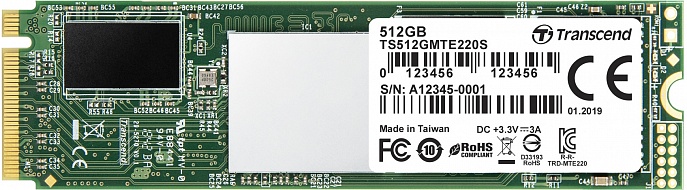 Твердотельный накопитель TRANSCEND  Transcend MTE220S, 512Gb,  PCI-E x4 
