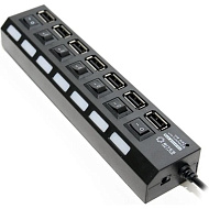 Концентратор USB 5bites  HB27-203PBK, портов: 7 