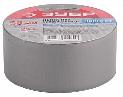 Лента ЗУБР "ЭКСПЕРТ" "РЕФИЛ", клейкая, рифленая, водоотталкивающая, устойчивая к УФ. 50 мм х 25 м, металлик, 12075-50-25