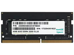 Оперативная память Apacer  AS08GGB32CSYBGH,  SO-DIMM,  DDR4,  3200 МГц 