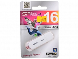 Флешка SILICON POWER Luxmini 320 SP016GBUF2320V1W, 16Gb,  USB 2.0 